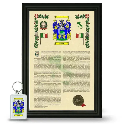 Jované Framed Armorial History and Keychain - Black