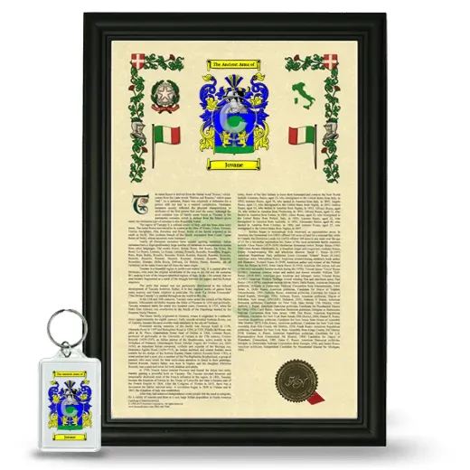 Jovane Framed Armorial History and Keychain - Black