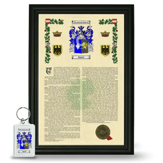 Kamel Framed Armorial History and Keychain - Black