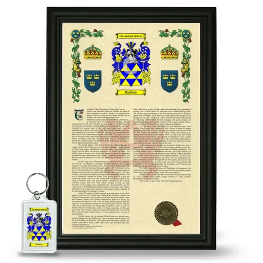 Karlsen Framed Armorial History and Keychain - Black