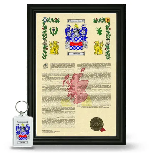 Karswill Framed Armorial History and Keychain - Black