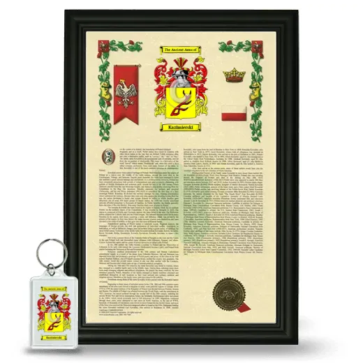 Kazimierski Framed Armorial History and Keychain - Black