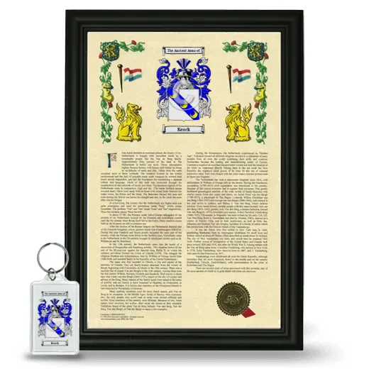 Keack Framed Armorial History and Keychain - Black