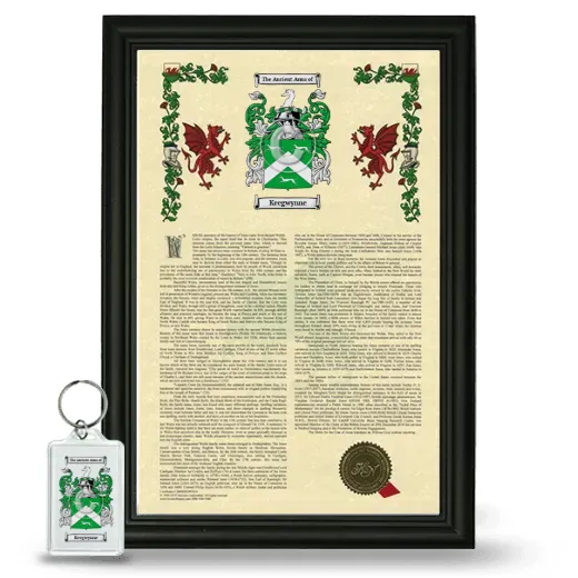 Keegwynne Framed Armorial History and Keychain - Black