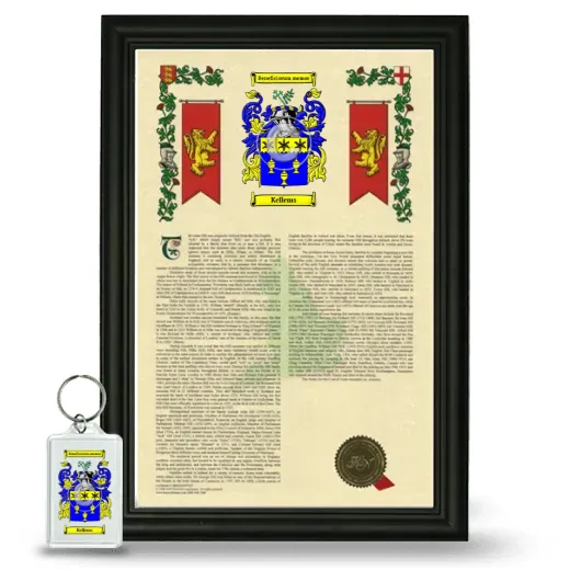 Kellems Framed Armorial History and Keychain - Black