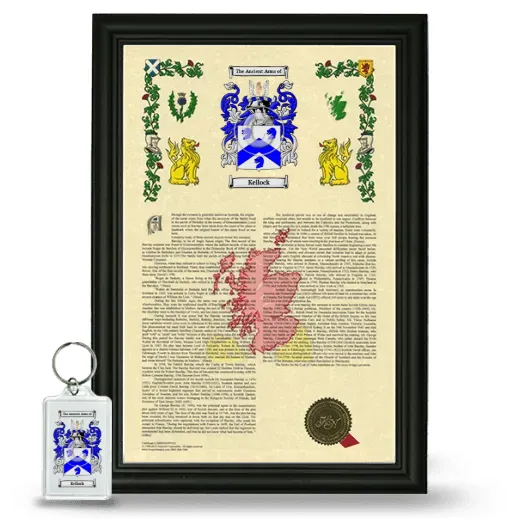 Kellock Framed Armorial History and Keychain - Black