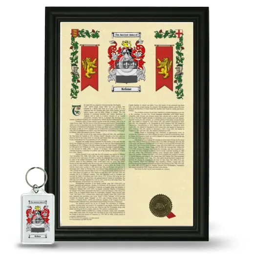 Kelone Framed Armorial History and Keychain - Black