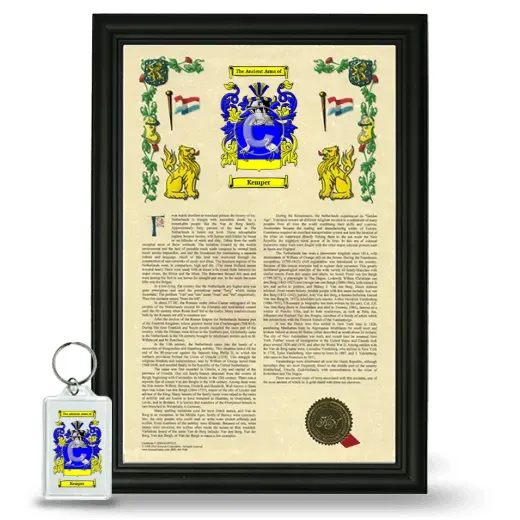 Kemper Framed Armorial History and Keychain - Black