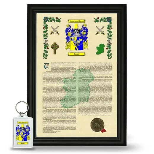 Kenny Framed Armorial History and Keychain - Black