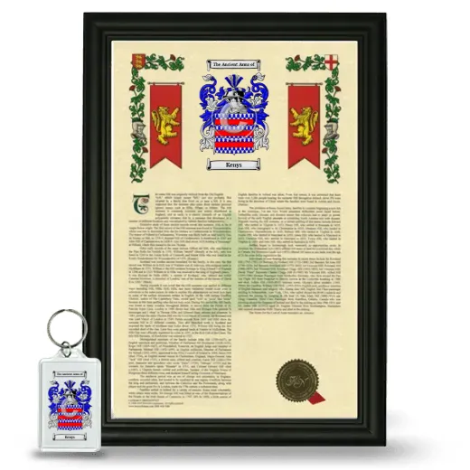 Kenys Framed Armorial History and Keychain - Black