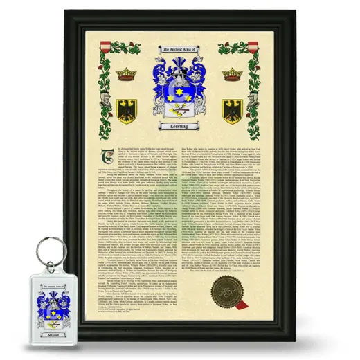 Kersting Framed Armorial History and Keychain - Black