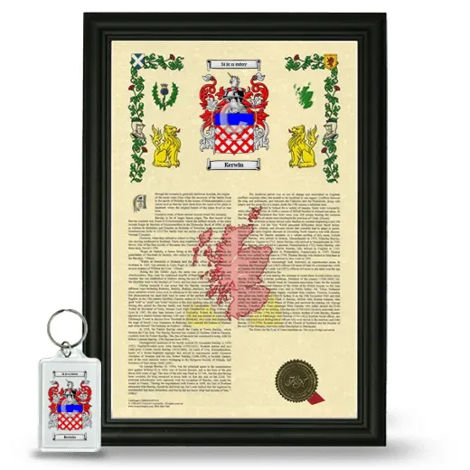 Kerwin Framed Armorial History and Keychain - Black