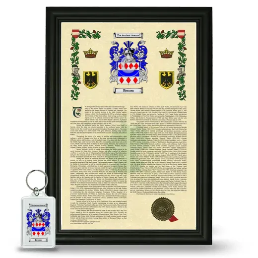 Kesson Framed Armorial History and Keychain - Black