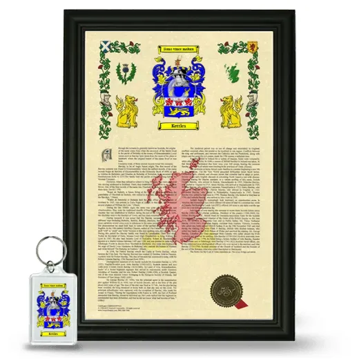 Kettles Framed Armorial History and Keychain - Black
