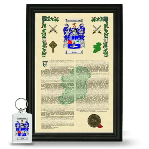 Keyne Framed Armorial History and Keychain - Black