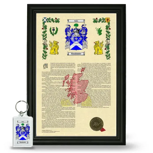 Kinninmint Framed Armorial History and Keychain - Black
