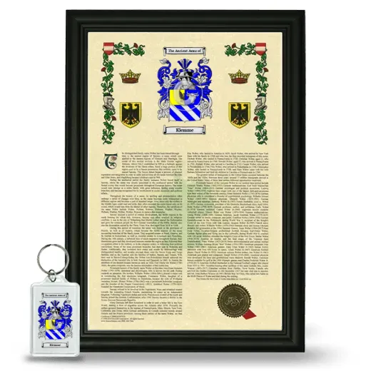 Klemme Framed Armorial History and Keychain - Black