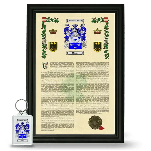 Klingle Framed Armorial History and Keychain - Black