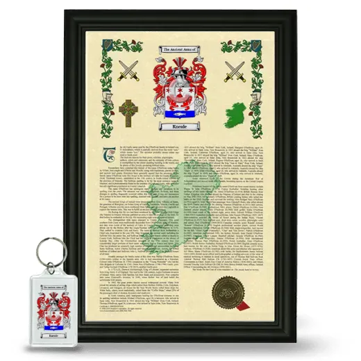 Kneale Framed Armorial History and Keychain - Black