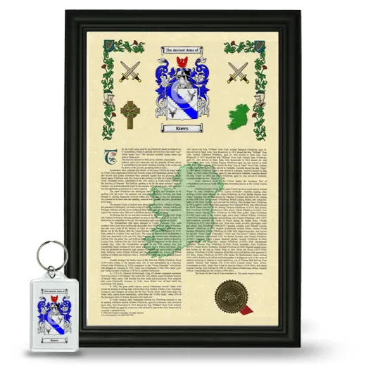 Knees Framed Armorial History and Keychain - Black