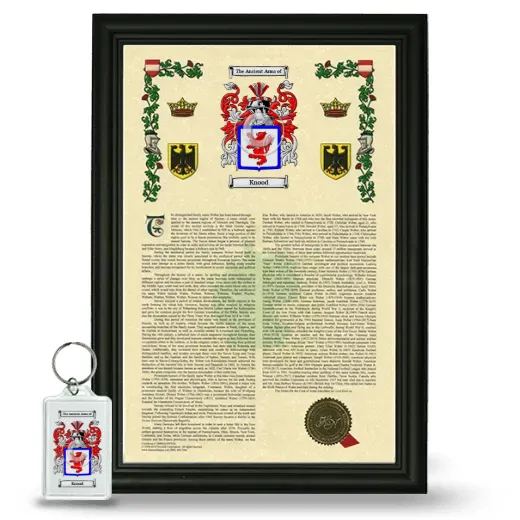 Knood Framed Armorial History and Keychain - Black