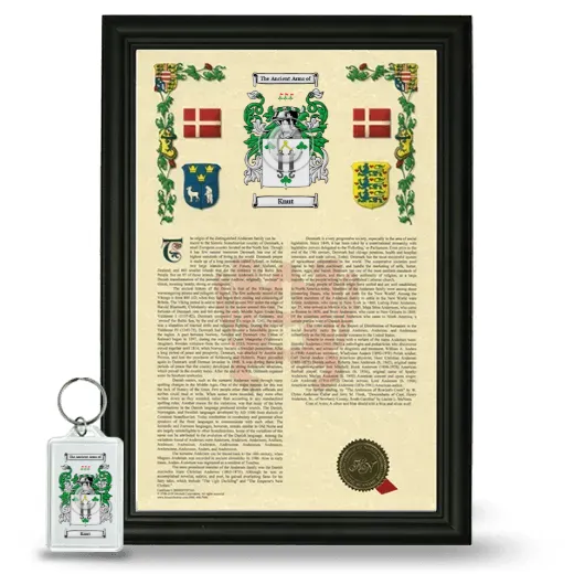 Knut Framed Armorial History and Keychain - Black