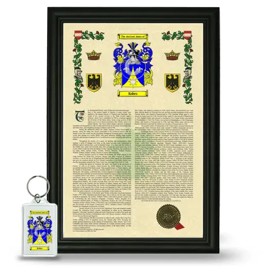 Kobes Framed Armorial History and Keychain - Black