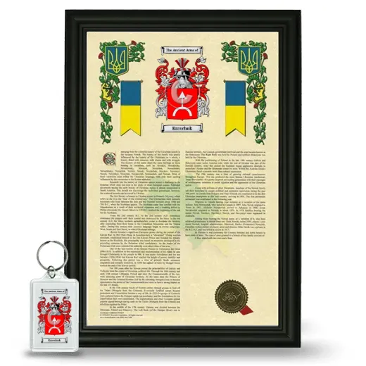 Kravchuk Framed Armorial History and Keychain - Black