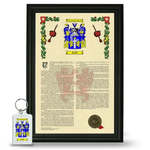 Krebill Framed Armorial History and Keychain - Black