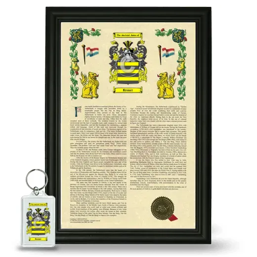 Kroner Framed Armorial History and Keychain - Black