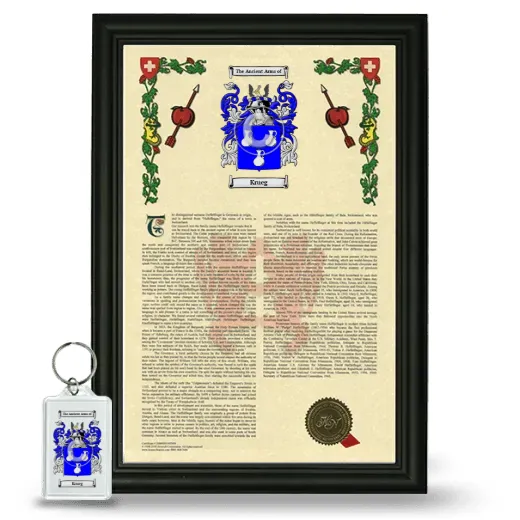 Krueg Framed Armorial History and Keychain - Black