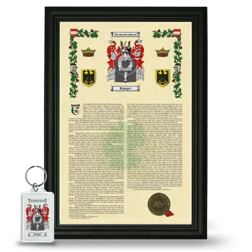 Krueger Framed Armorial History and Keychain - Black