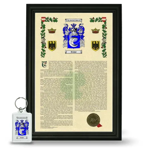 Krume Framed Armorial History and Keychain - Black