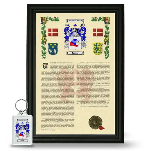 Kruuse Framed Armorial History and Keychain - Black