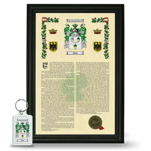 Kunz Framed Armorial History and Keychain - Black