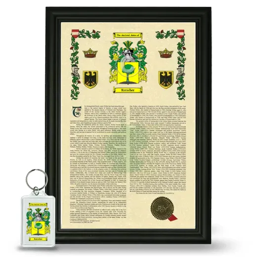 Kutscher Framed Armorial History and Keychain - Black