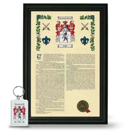 L'aur Framed Armorial History and Keychain - Black