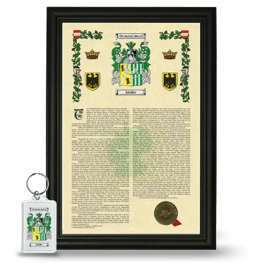 Länder Framed Armorial History and Keychain - Black