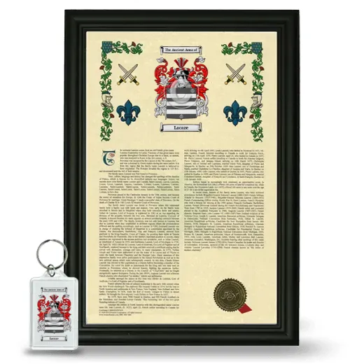Lacaze Framed Armorial History and Keychain - Black