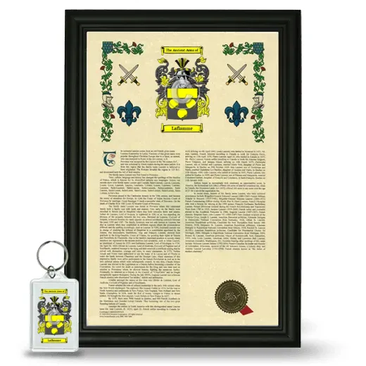 Laflamme Framed Armorial History and Keychain - Black