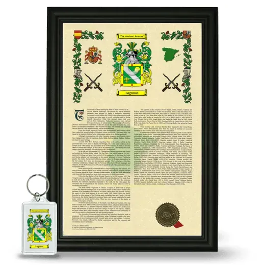 Lagunas Framed Armorial History and Keychain - Black