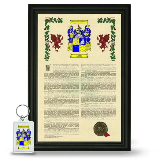 Lakin Framed Armorial History and Keychain - Black