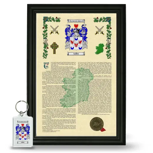 Lalley Framed Armorial History and Keychain - Black