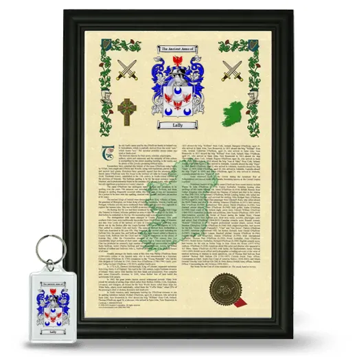Lally Framed Armorial History and Keychain - Black
