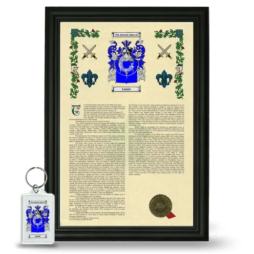 Lamie Framed Armorial History and Keychain - Black