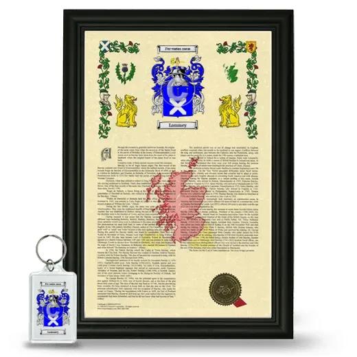 Lammey Framed Armorial History and Keychain - Black