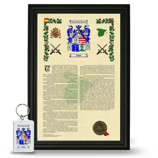 Lamo Framed Armorial History and Keychain - Black