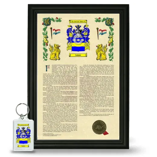 Lanan Framed Armorial History and Keychain - Black
