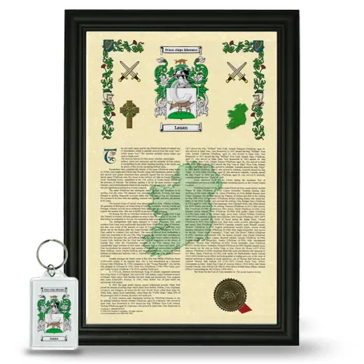 Lanan Framed Armorial History and Keychain - Black