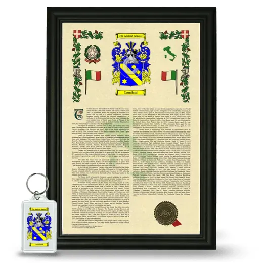 Lanciani Framed Armorial History and Keychain - Black